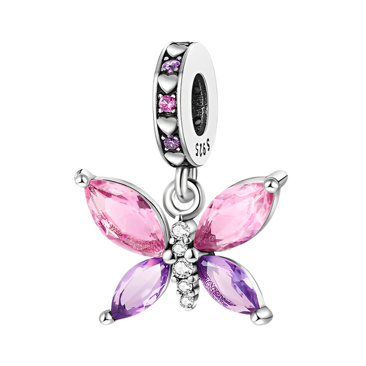Pink & Lilac Butterfly Charm