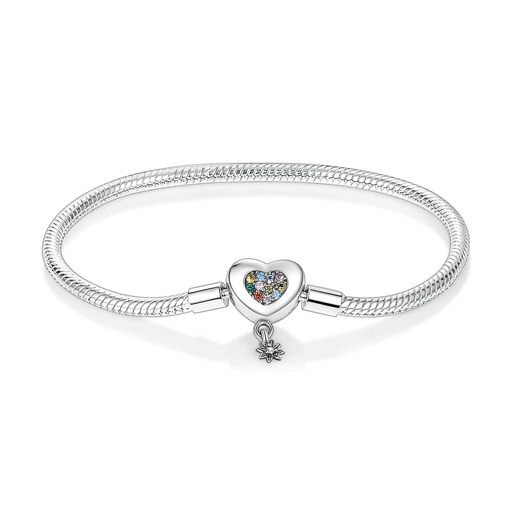 Sparkling Rainbow Heart Bracelet