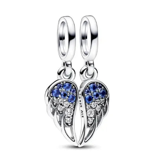 Blue Angel Wings Charm