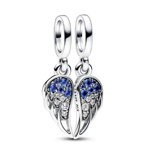 Blue Angel Wings Charm