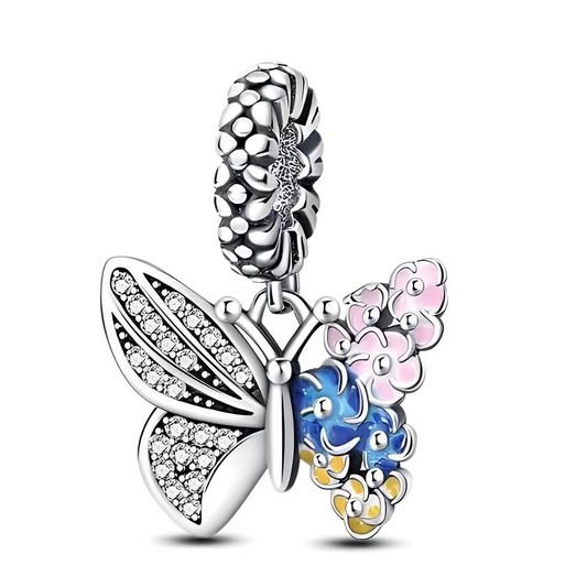 Butterfly & Flowers Charm