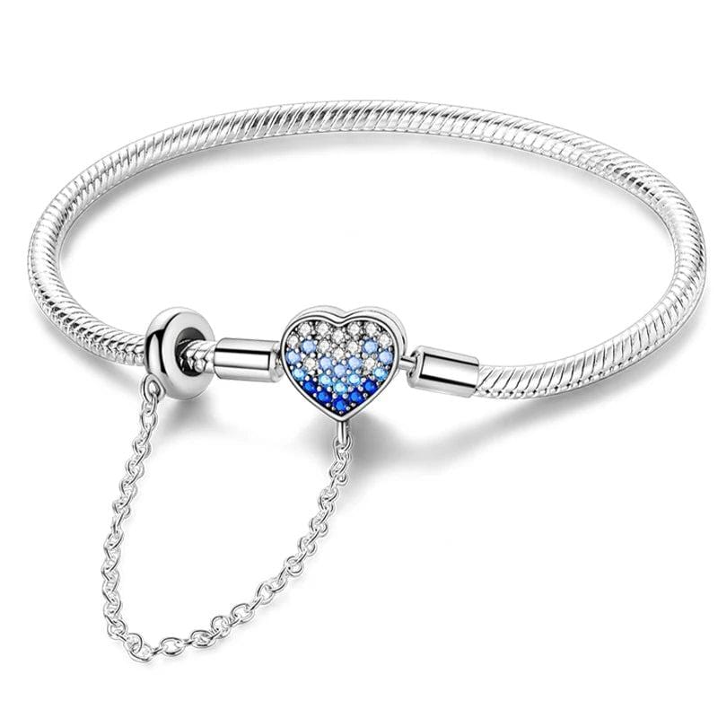 Blue Gradient Heart Clasp Bracelet