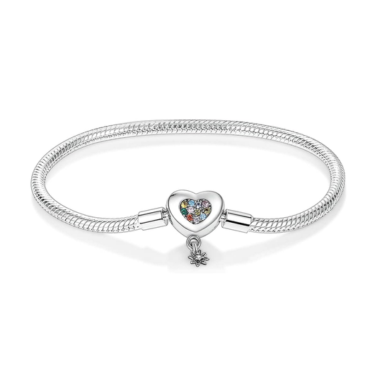 Sparkling Rainbow Heart Bracelet