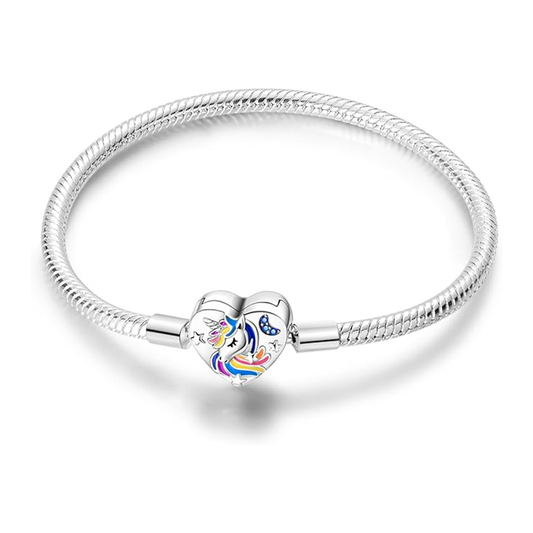 Rainbow Unicorn Heart Bracelet