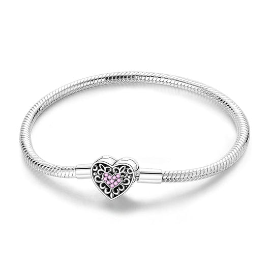 Pink Heart Charm Bracelet